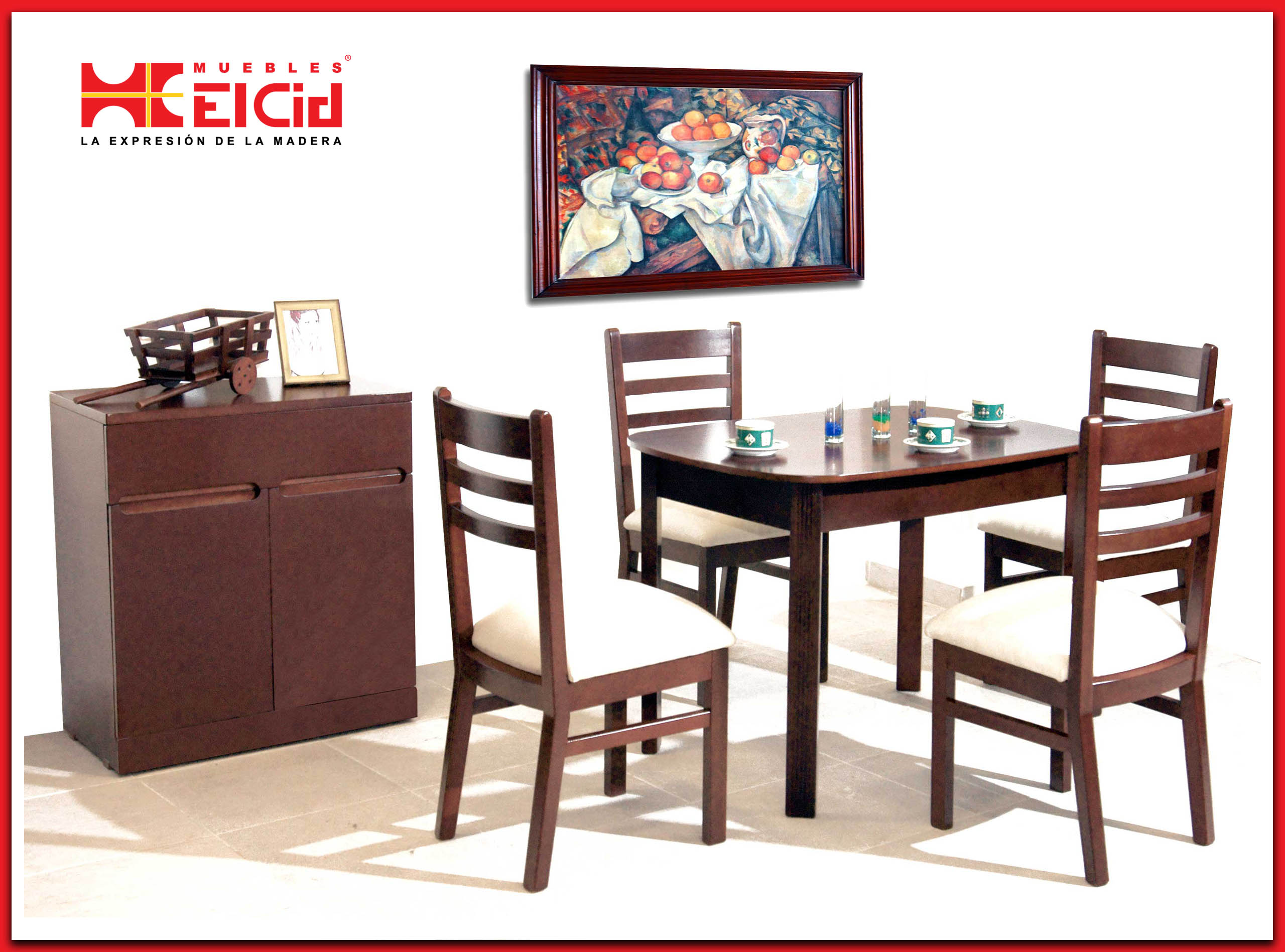 Comedor Ivalo 4 puestos + silleta corega + Biffe 1 gav 2 puertas